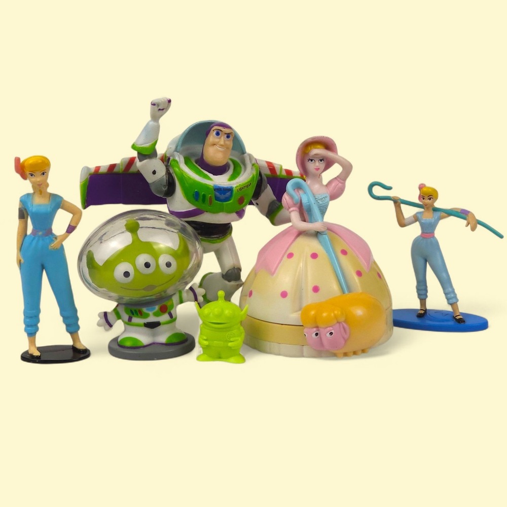 Disney Toy Story Figures Lot Buzz Lightyear Swimways Mattel Bo Peep Alien Toys